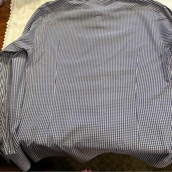 Men’s Charles Tyrwhitt Tailored Fit Shirt 35x17 blue check 100% cotton - Picture 5 of 7